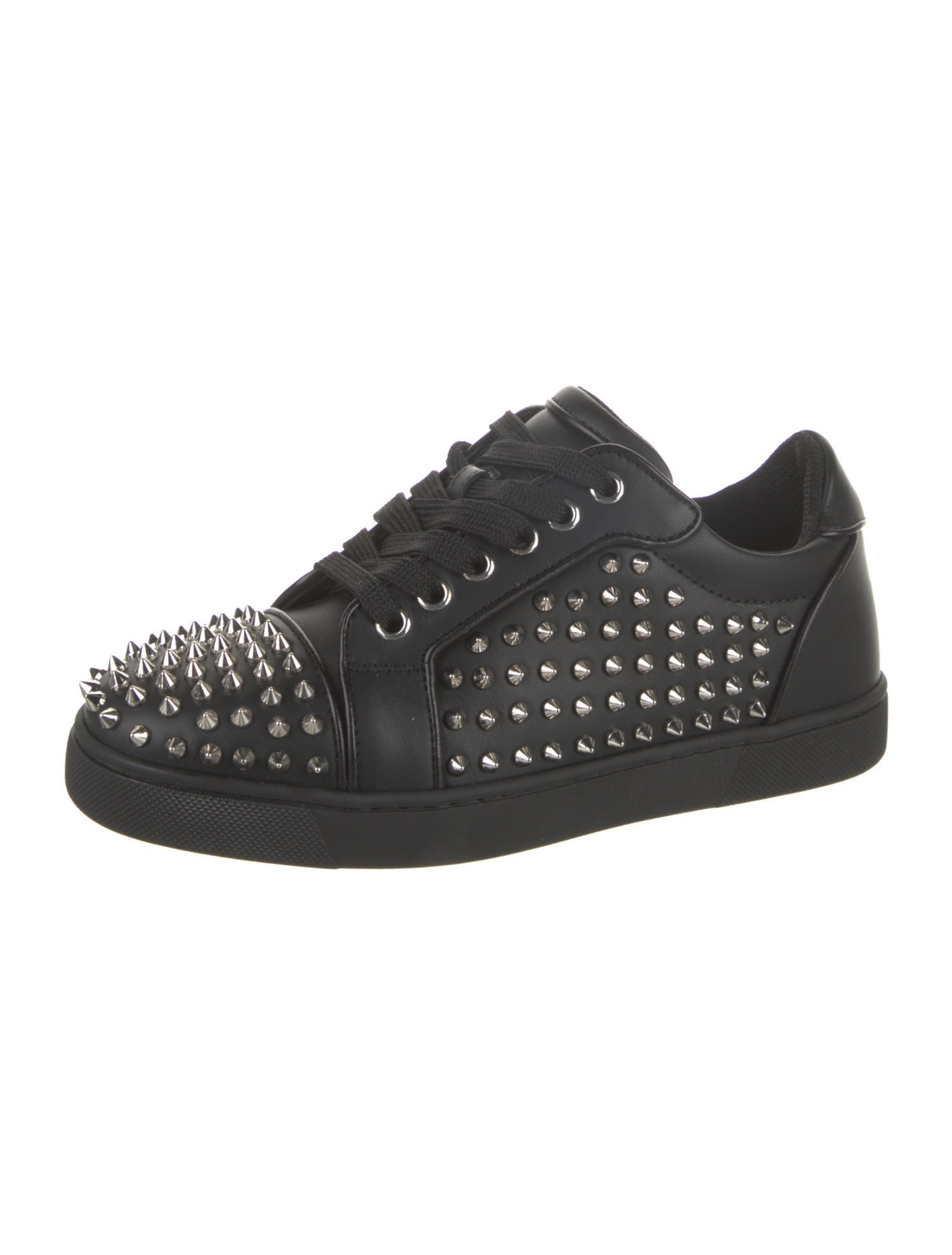 Christian Louboutin Leather Studded Accents Sneakers