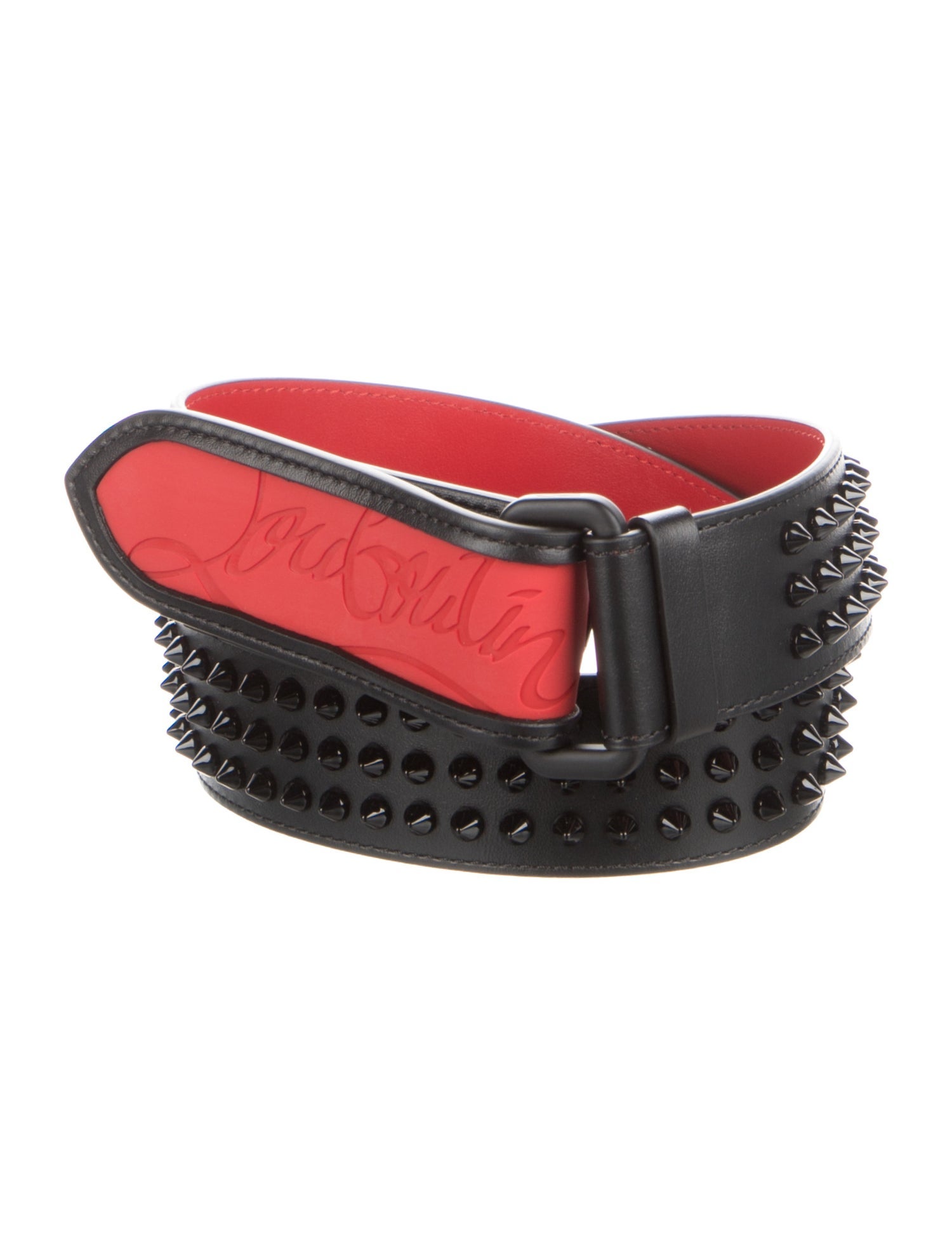 Christian Louboutin Leather Studded Accents Waist Belt
