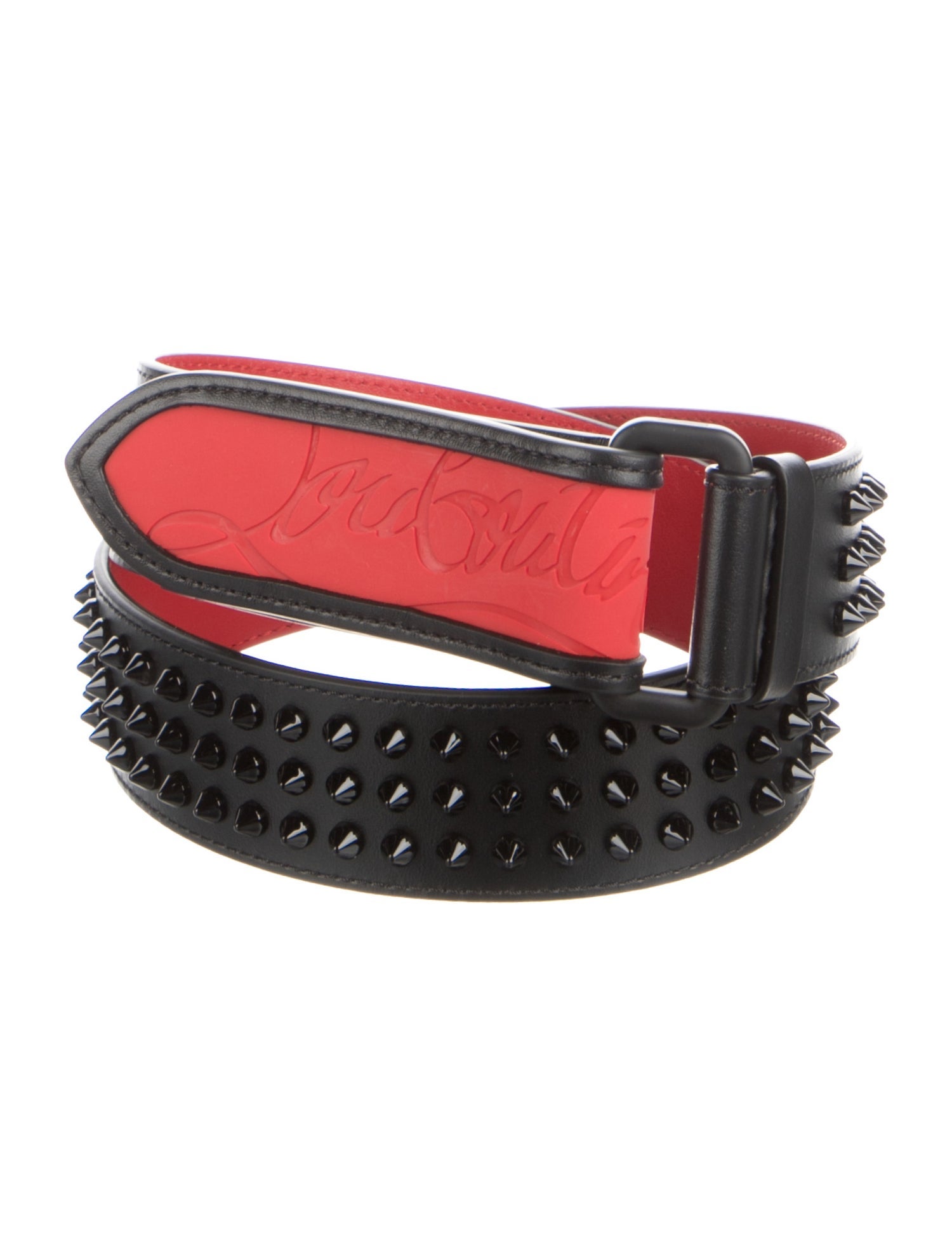 Christian Louboutin Leather Studded Accents Waist Belt