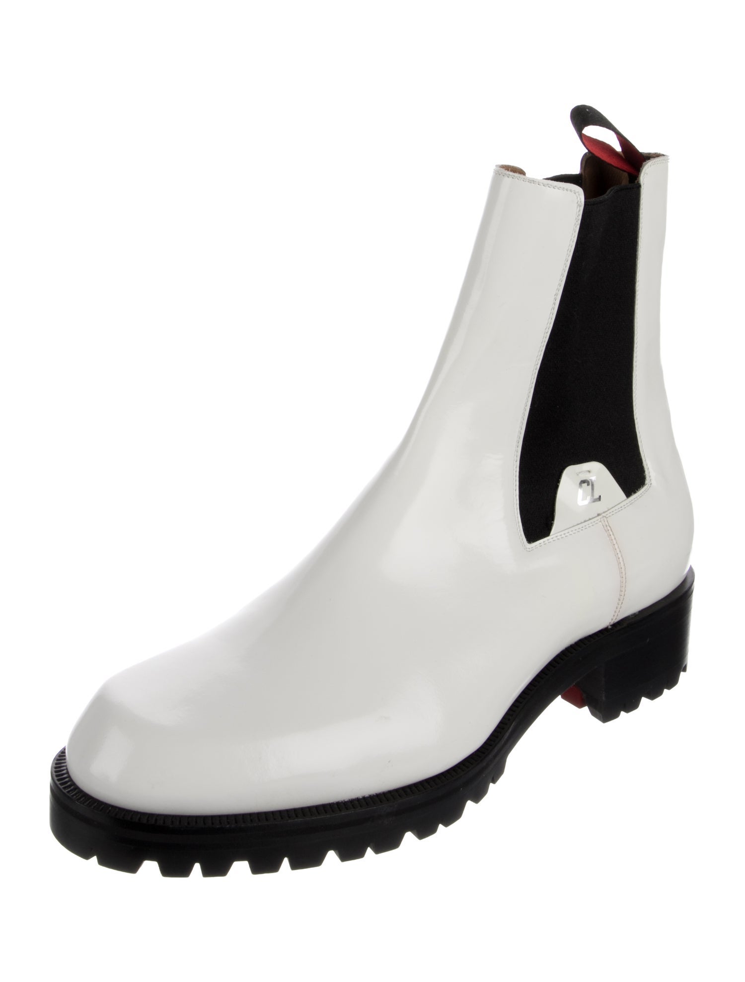 Christian Louboutin Patent Leather Chelsea Boots