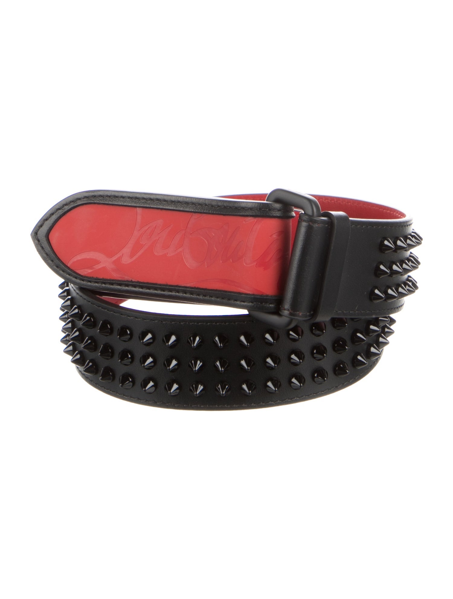 Christian Louboutin Leather Studded Accents Waist Belt