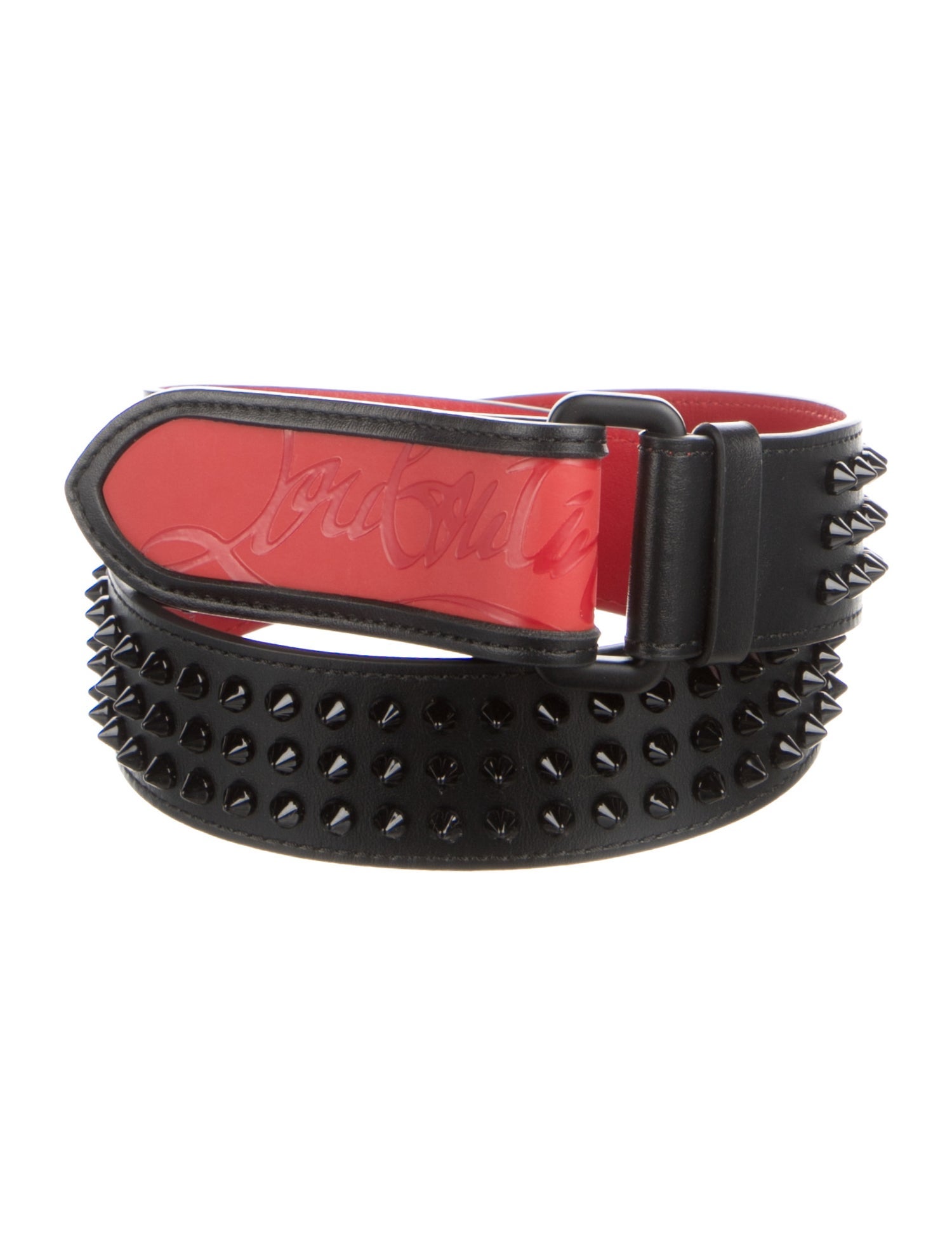 Christian Louboutin Leather Studded Accents Waist Belt