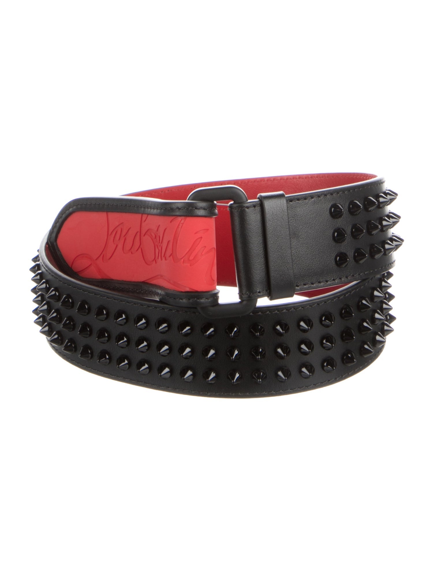 Christian Louboutin Leather Studded Accents Waist Belt