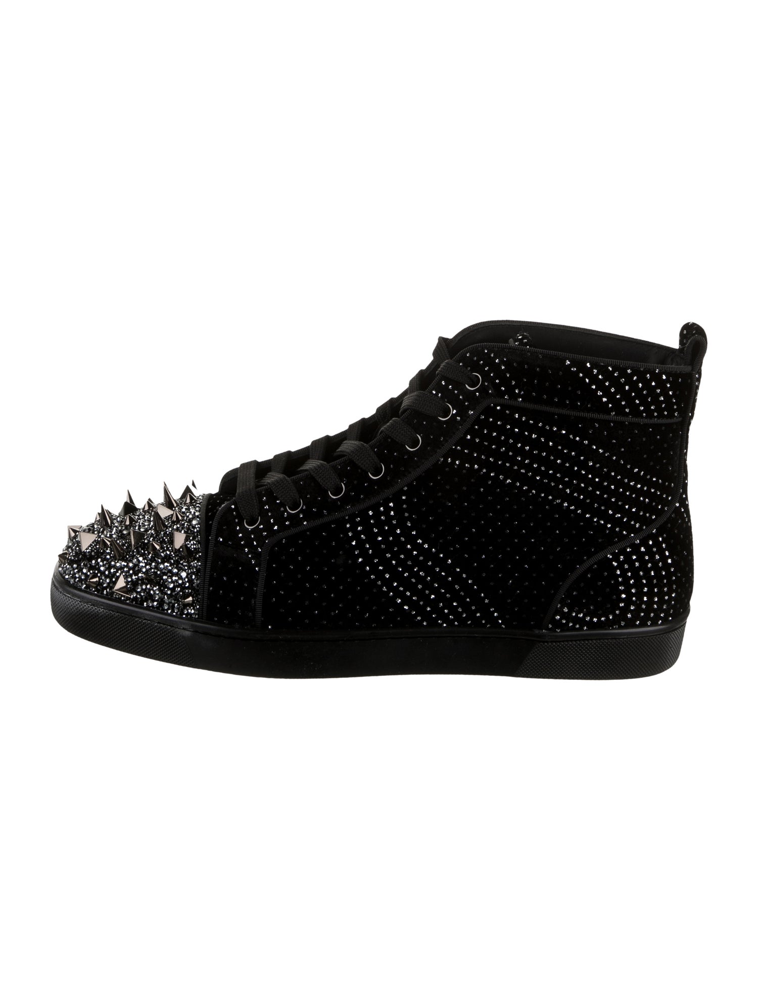 Christian Louboutin Velvet Crystal Embellishments Sneakers