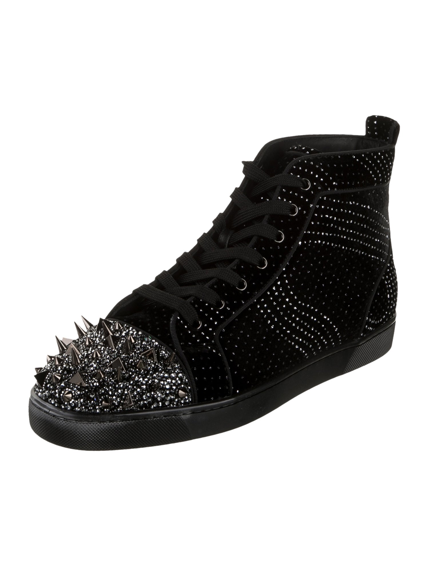 Christian Louboutin Velvet Crystal Embellishments Sneakers