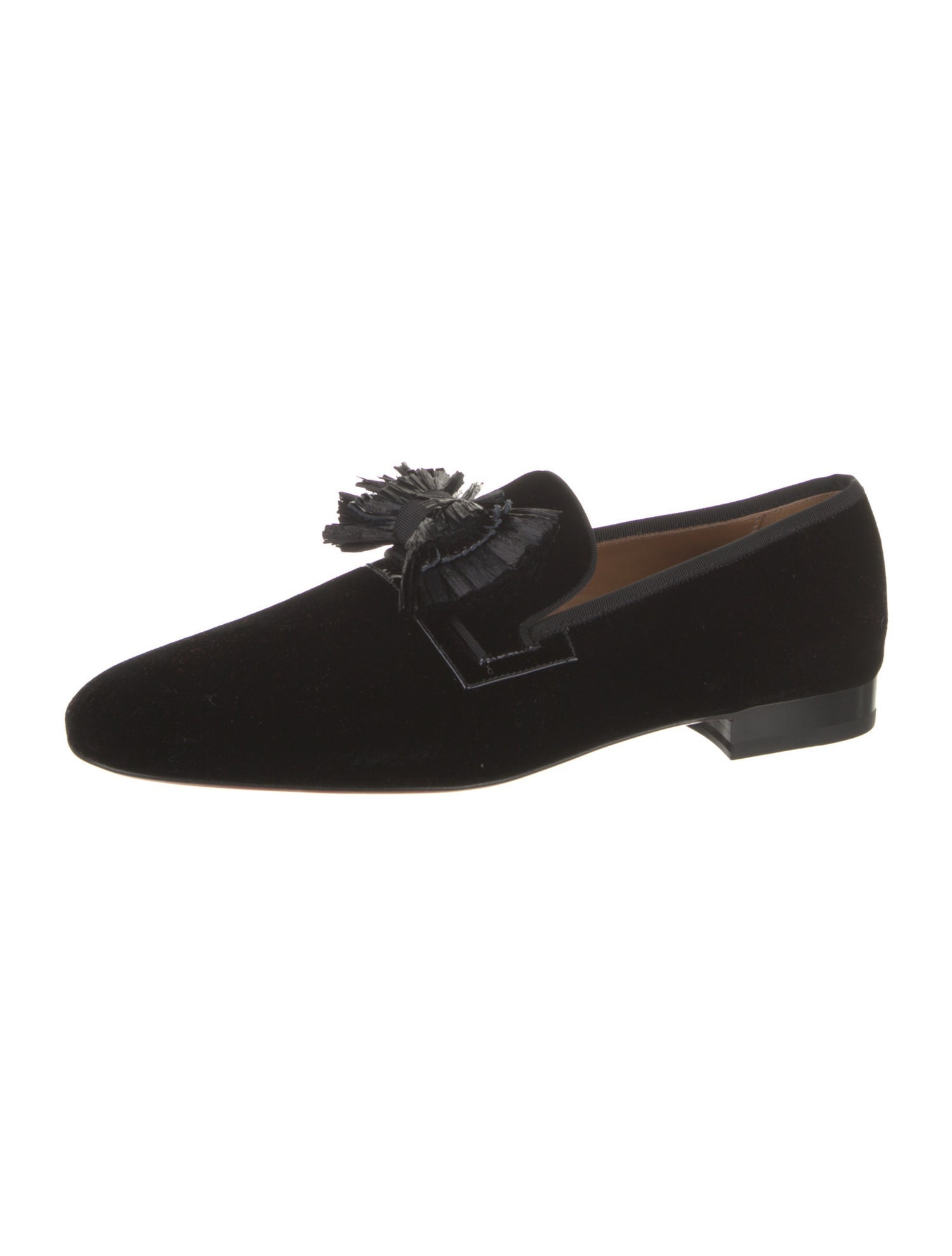 Christian Louboutin Velvet Bow Accents Slippers