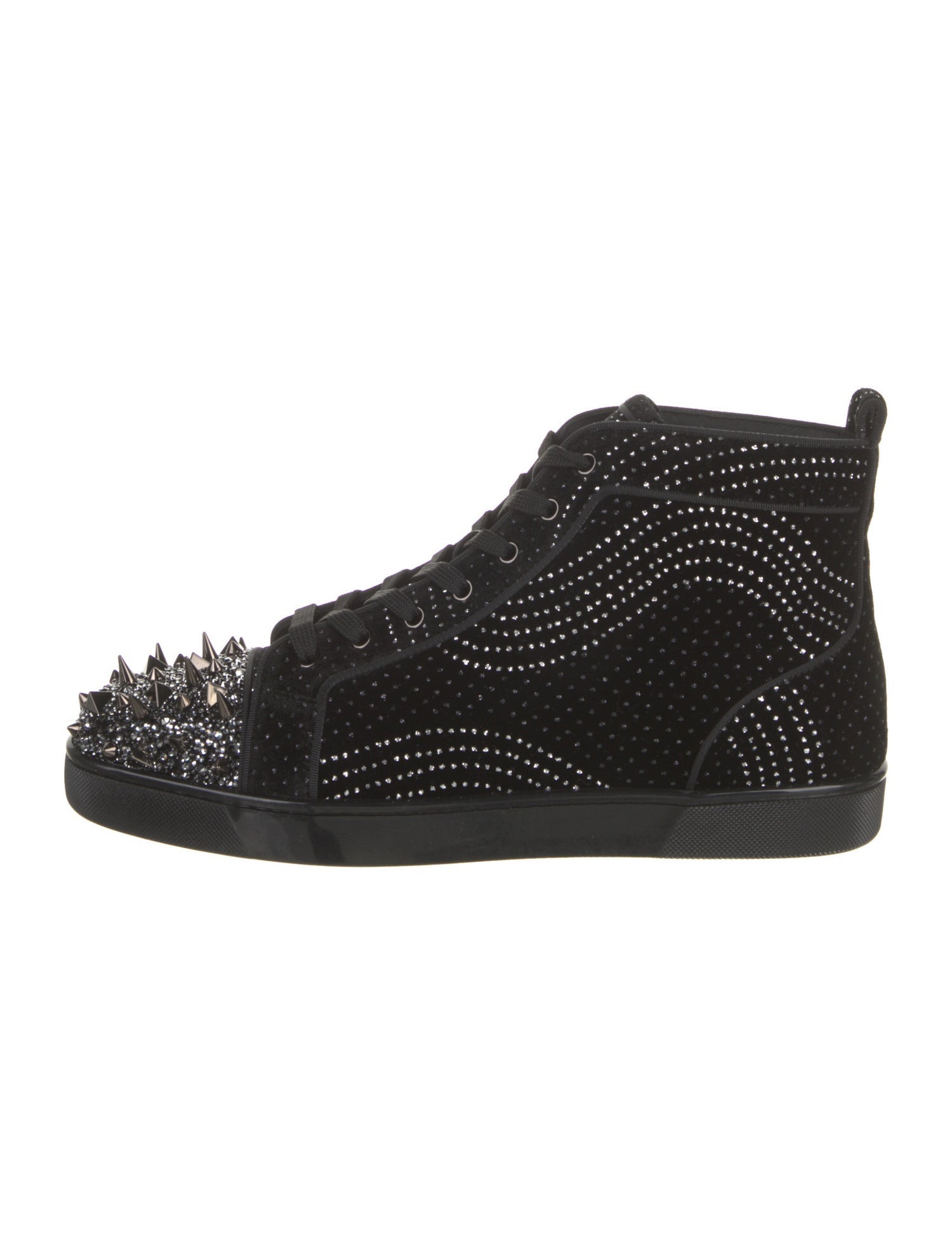 Christian Louboutin Velvet Polka Dot Print Sneakers