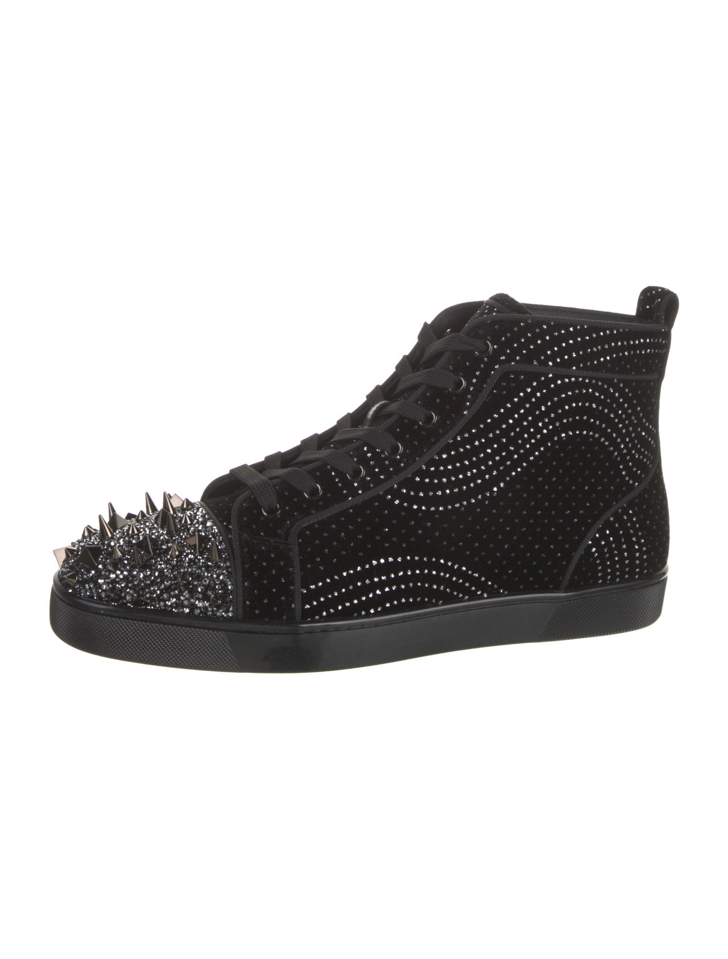 Christian Louboutin Velvet Polka Dot Print Sneakers