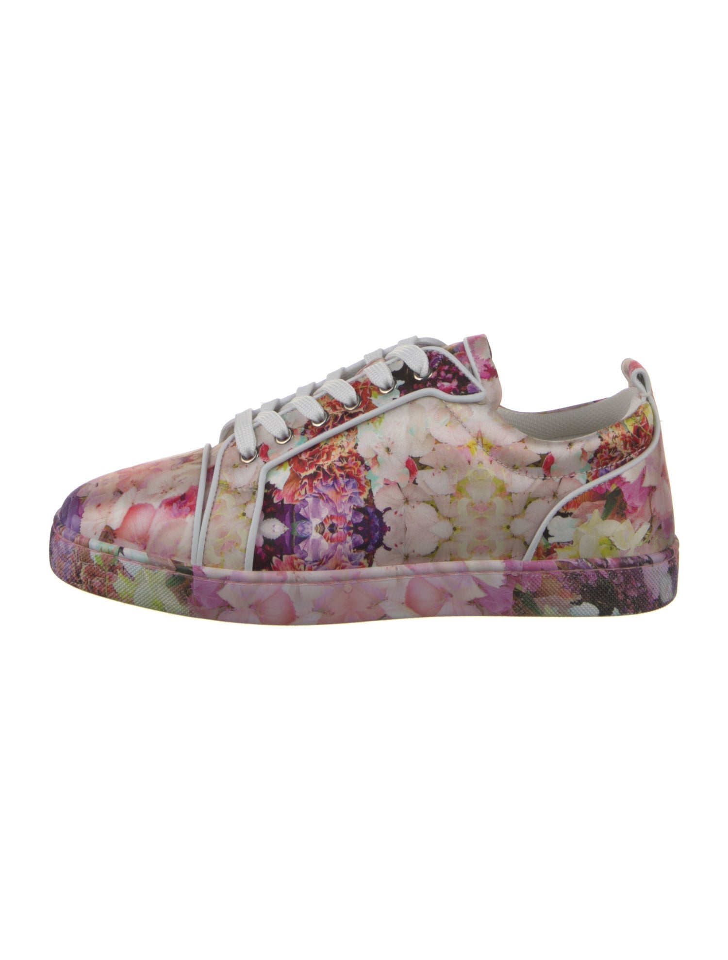Christian Louboutin Leather Floral Print Sneakers