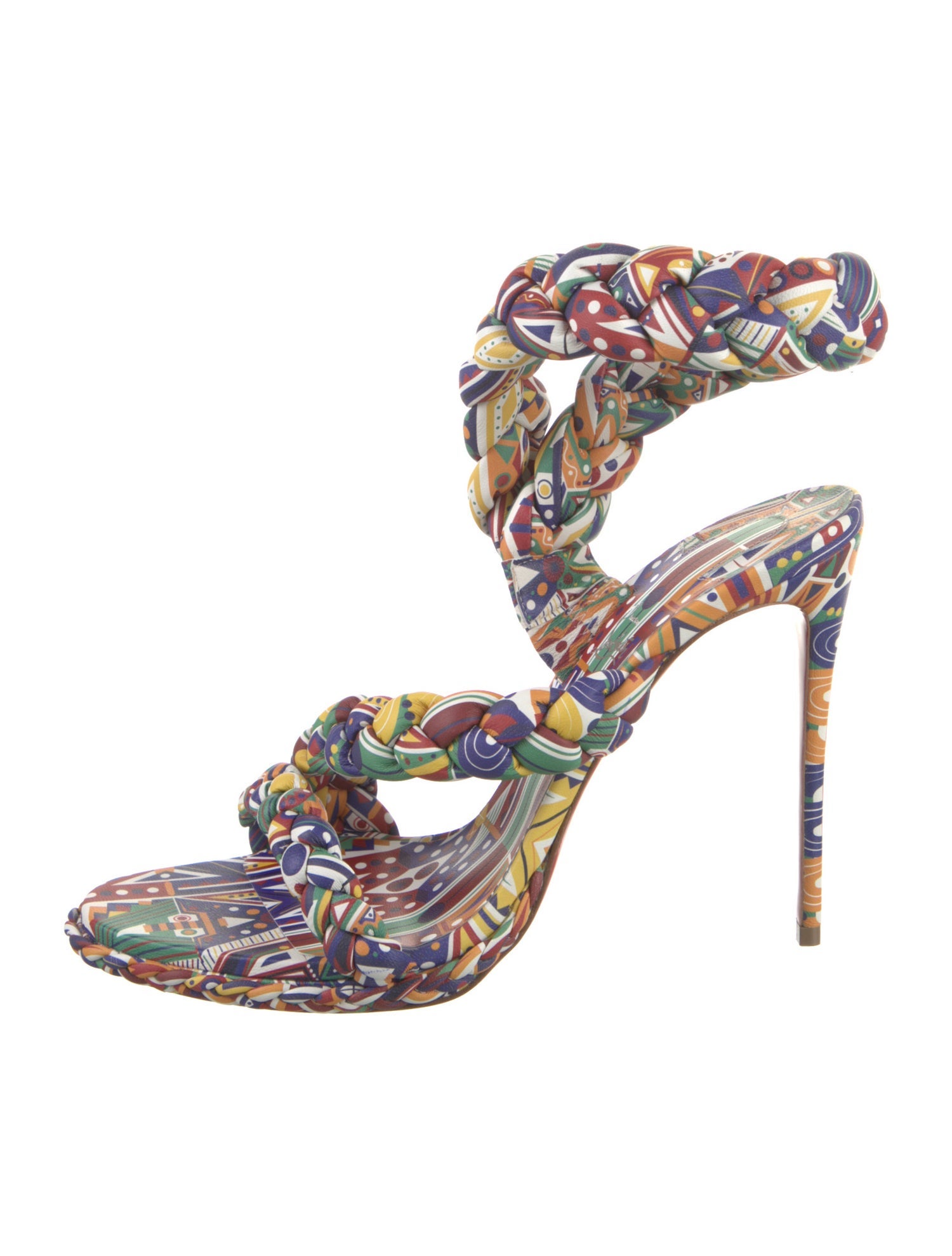 Christian Louboutin Leather Printed Sandals