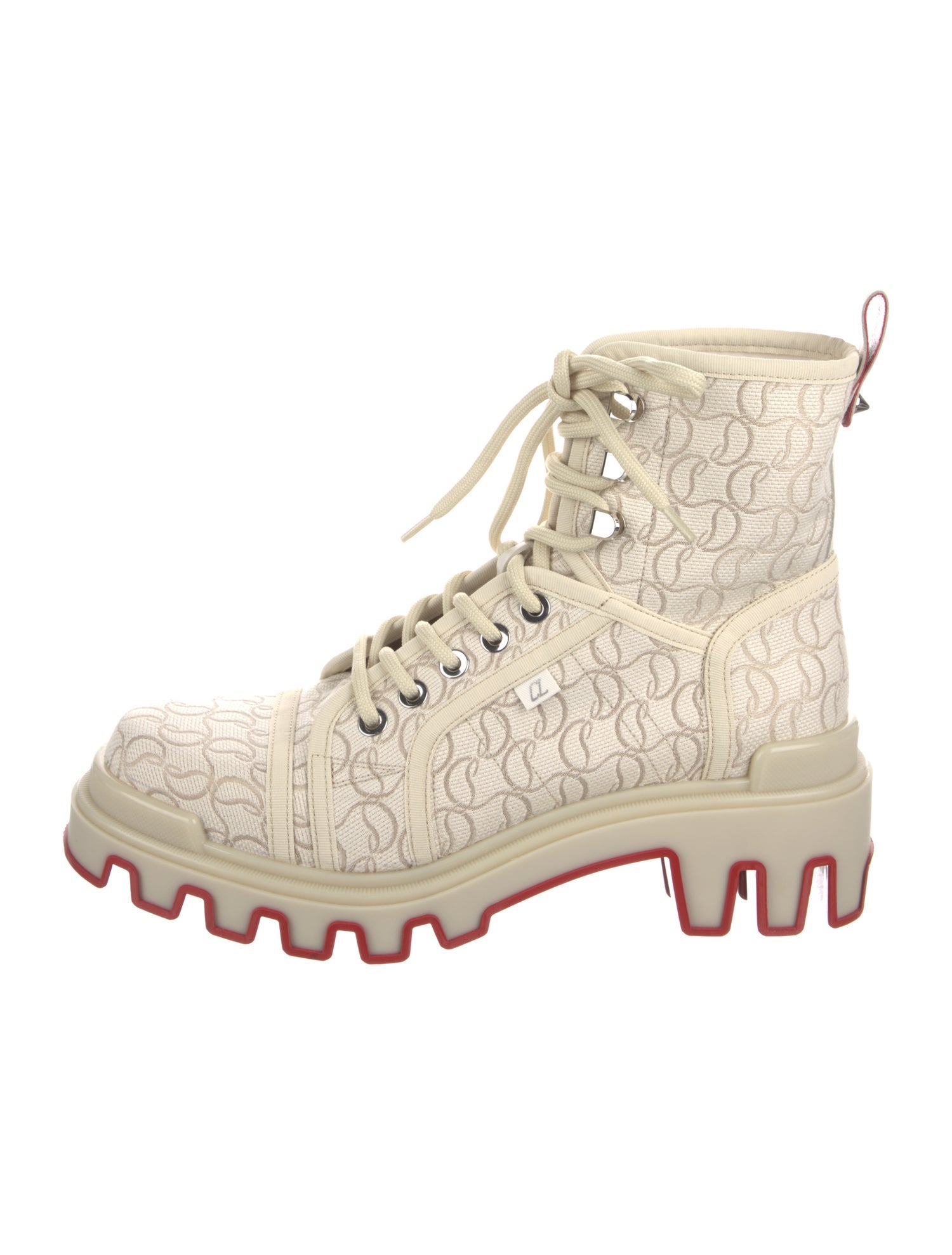 Christian Louboutin Canvas Printed Hiking Boots