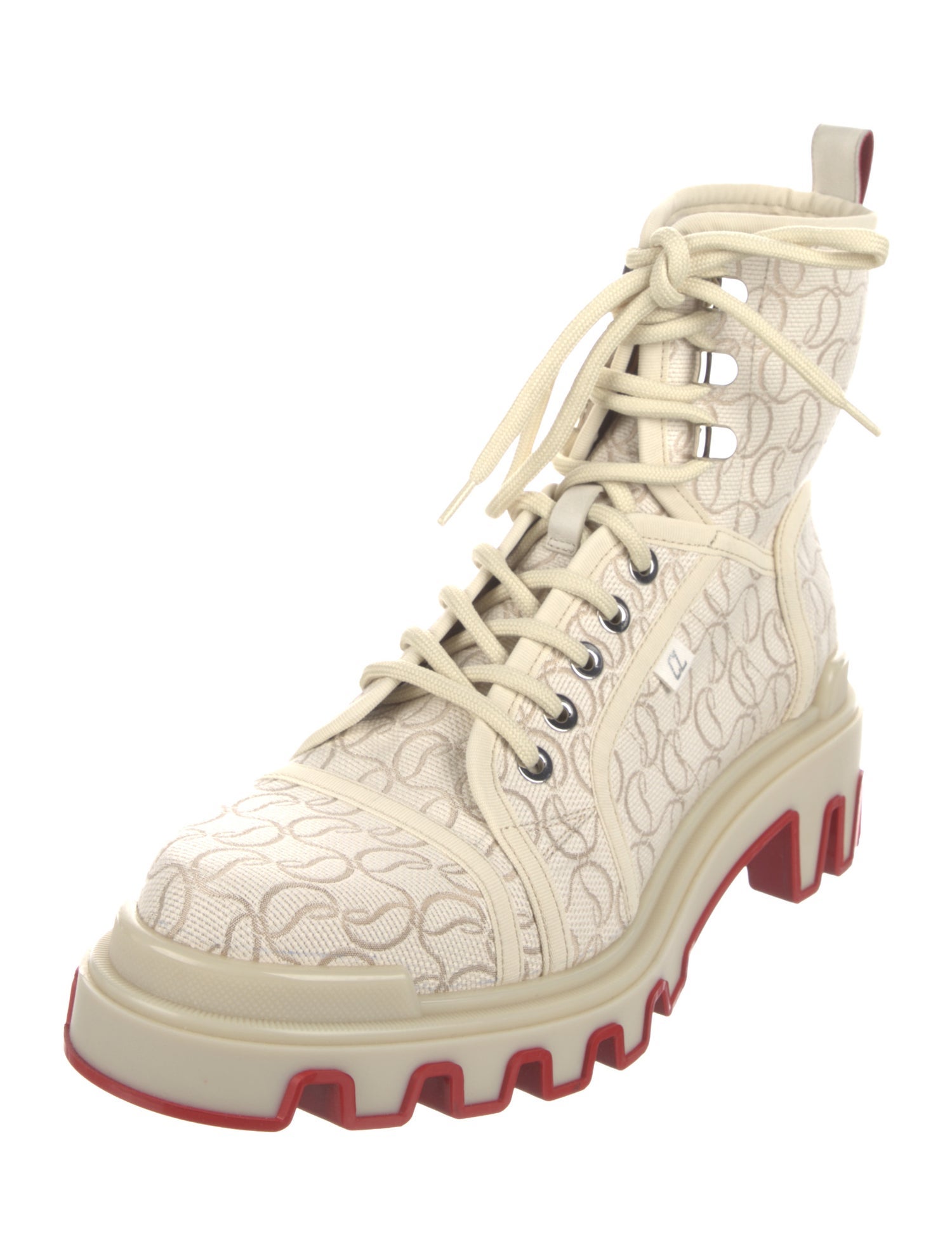 Christian Louboutin Canvas Printed Hiking Boots