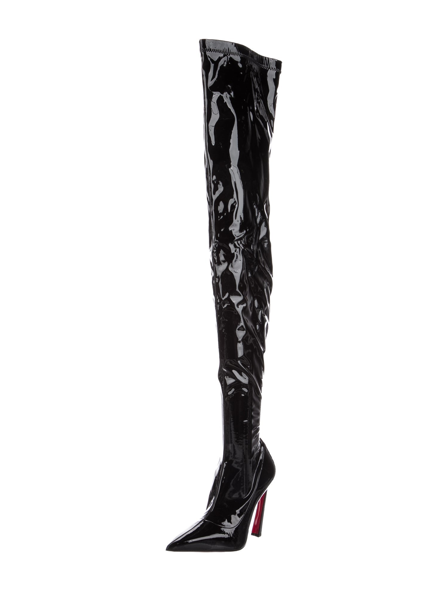 Christian Louboutin Patent Leather Printed Boots