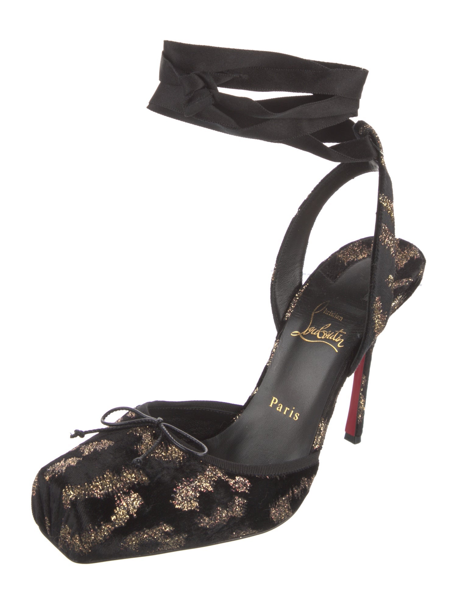 Christian Louboutin Tweed Pattern Slingback Pumps