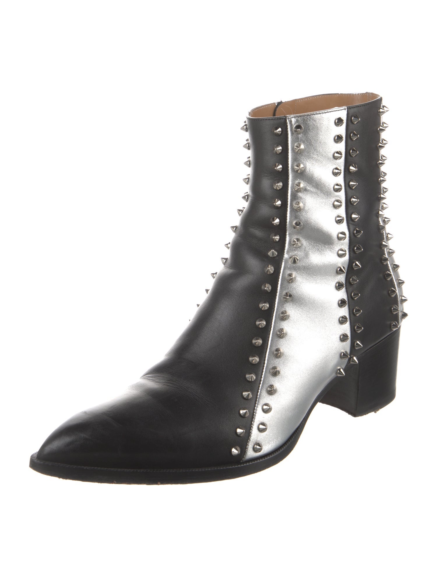 Christian Louboutin Spike Accents Leather Boots