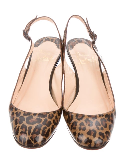 Christian Louboutin Leopard Print Slingback Wedges
