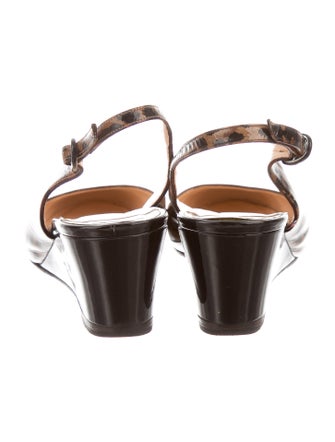 Christian Louboutin Leopard Print Slingback Wedges