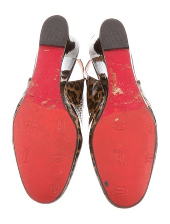 Christian Louboutin Leopard Print Slingback Wedges