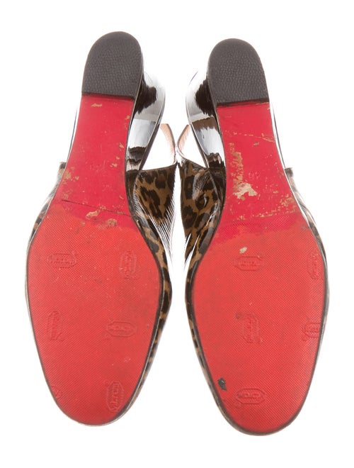 Christian Louboutin Leopard Print Slingback Wedges