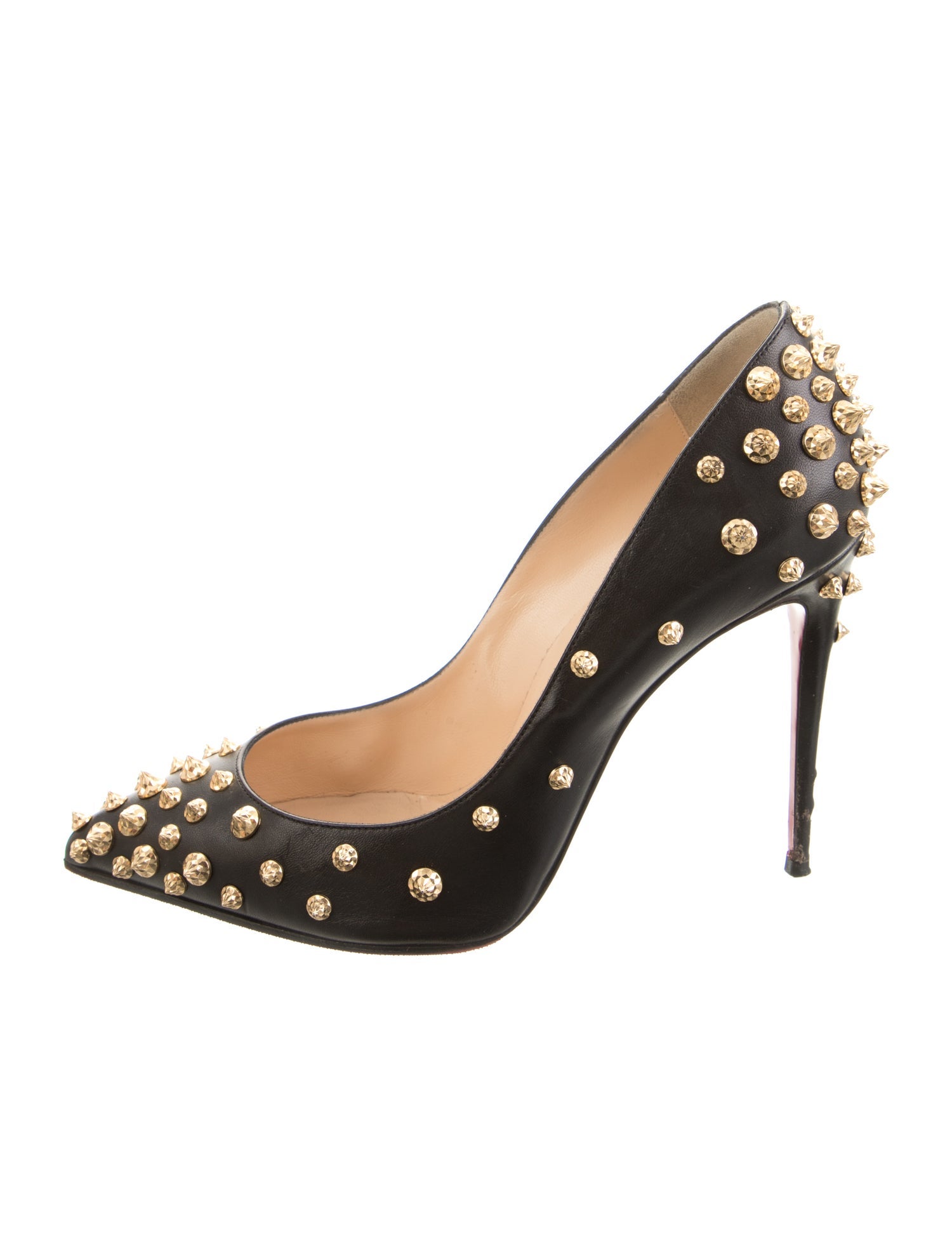 Christian Louboutin Spike Accents Leather Pumps