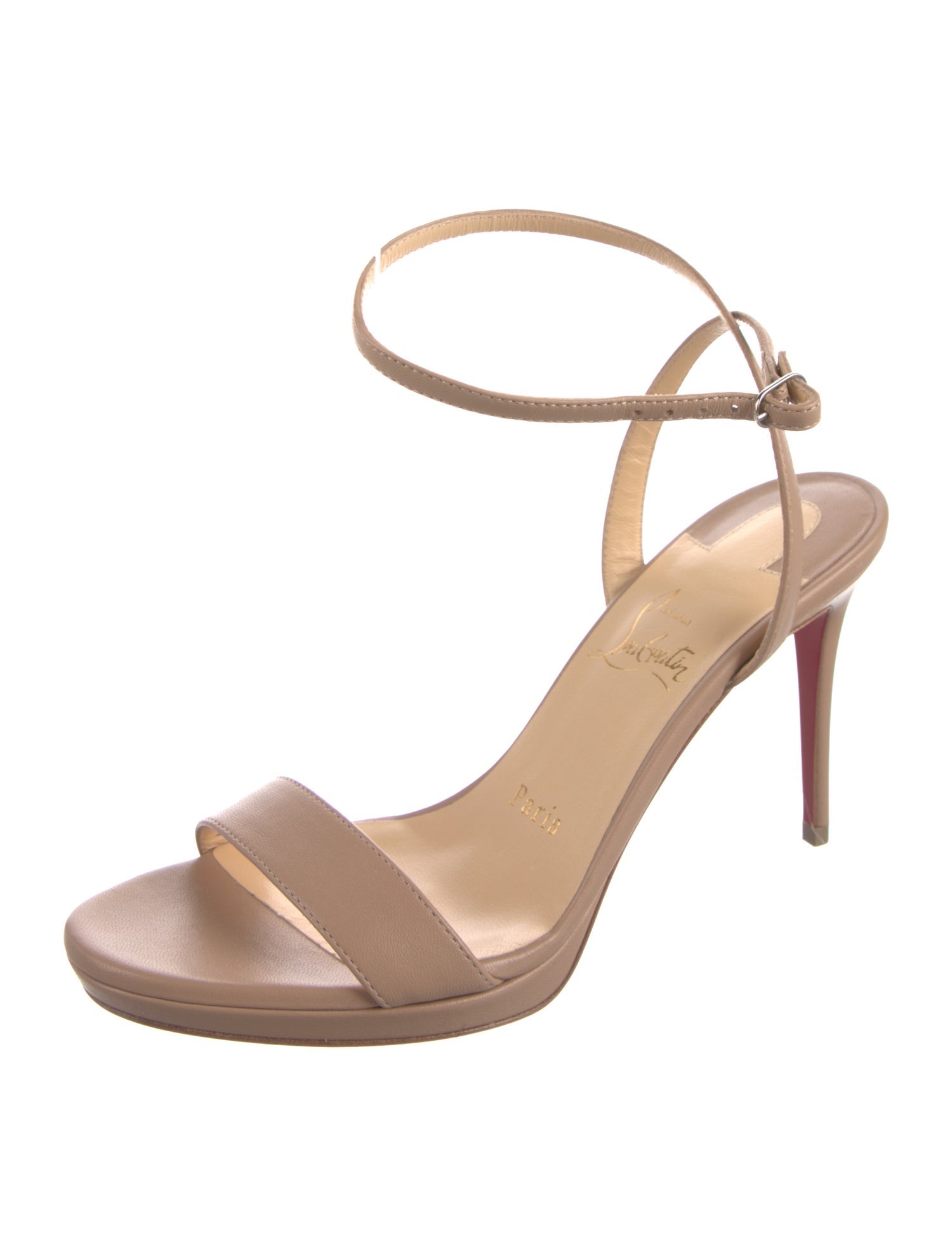 Christian Louboutin Loubi Queen Ankle Strap Leather Sandals