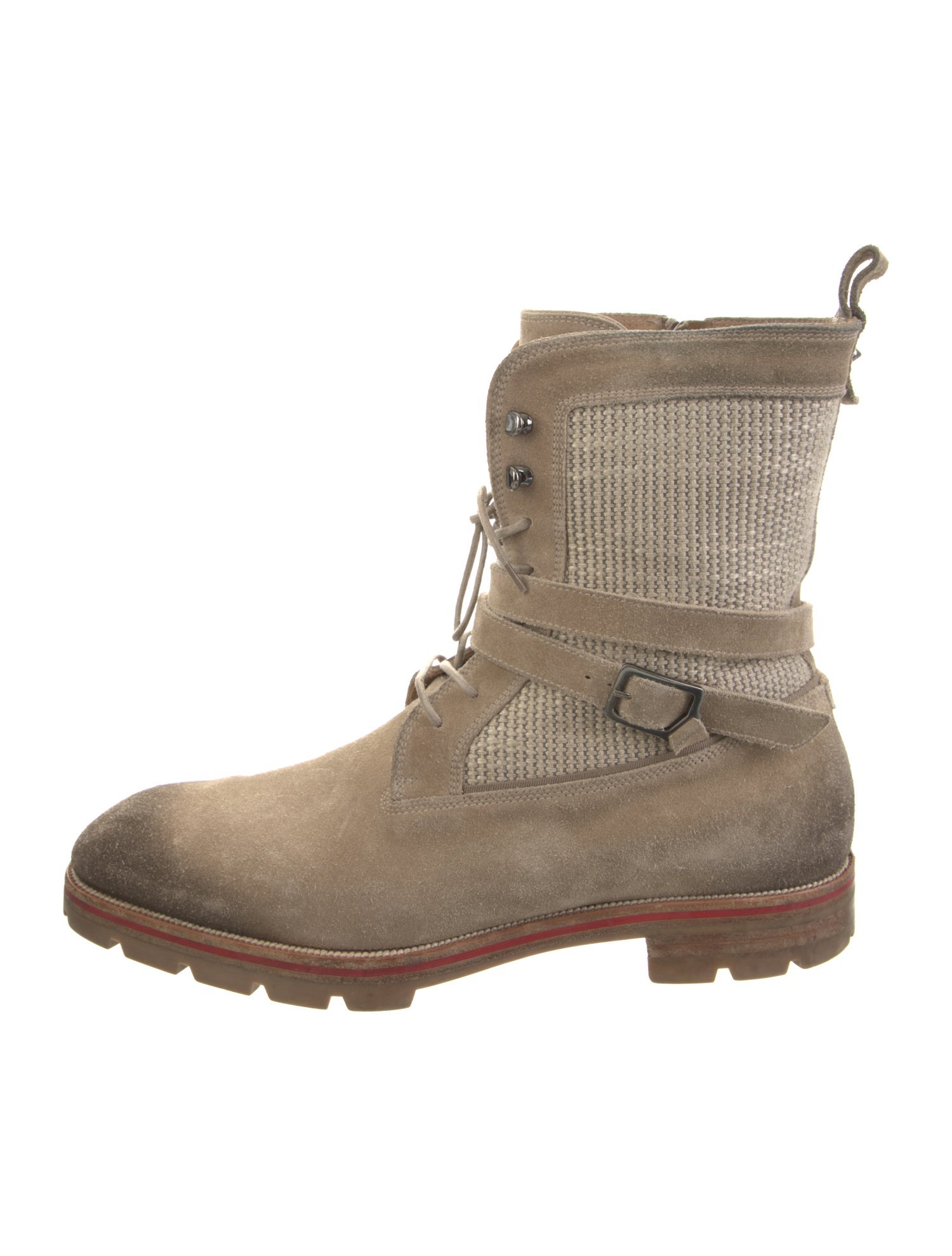 Christian Louboutin Suede Lace-Up Boots