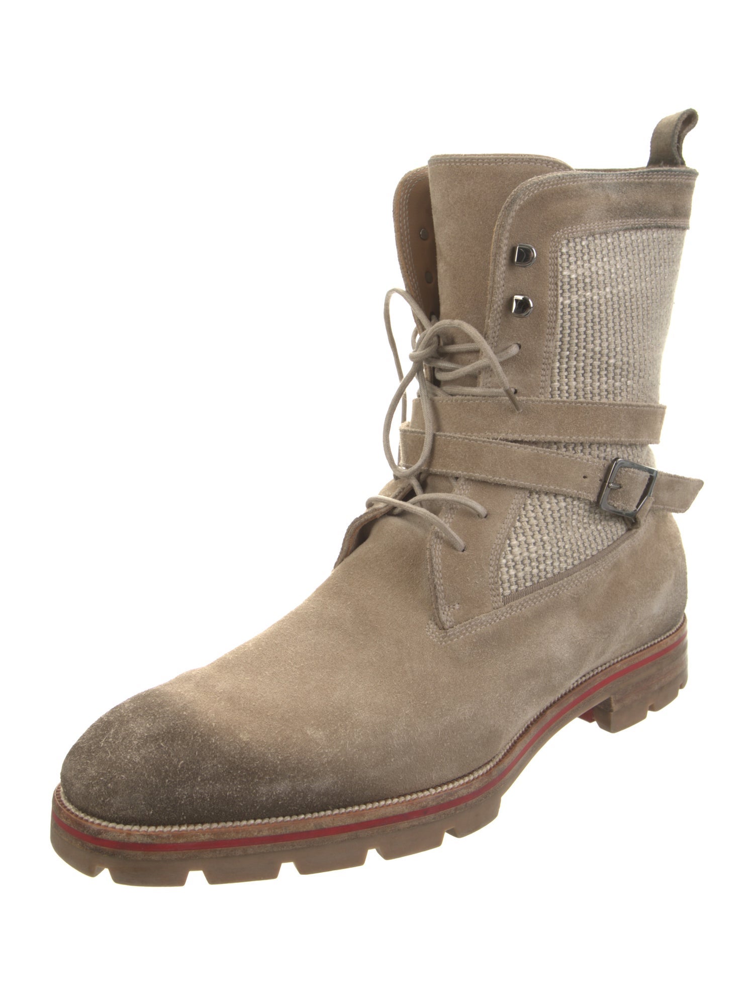 Christian Louboutin Suede Lace-Up Boots