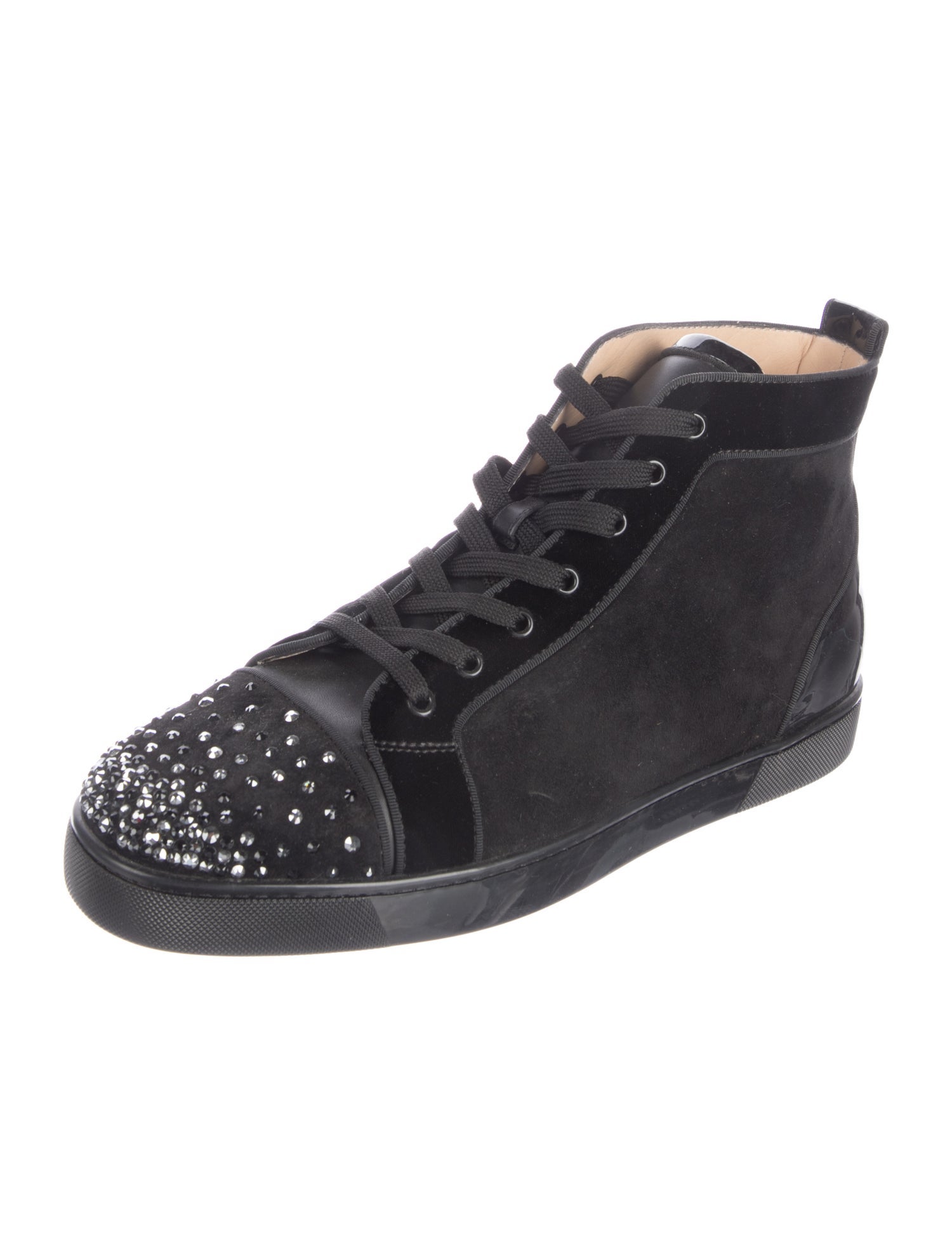 Christian Louboutin Spike Accents Suede Sneakers