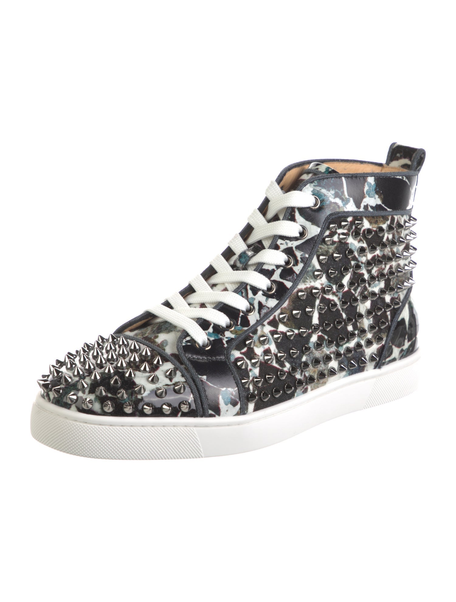 Christian Louboutin Patent Leather Printed Sneakers