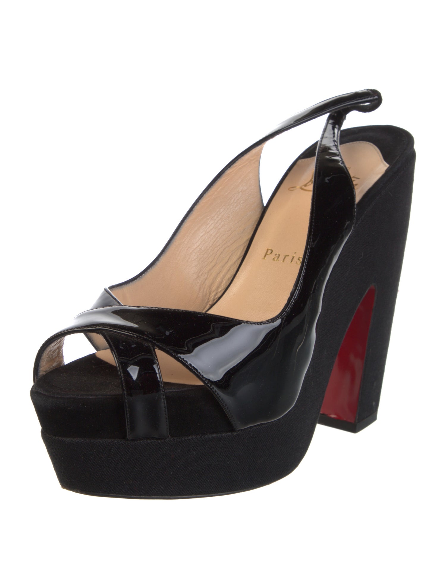 Christian Louboutin Patent Leather Slingback Pumps