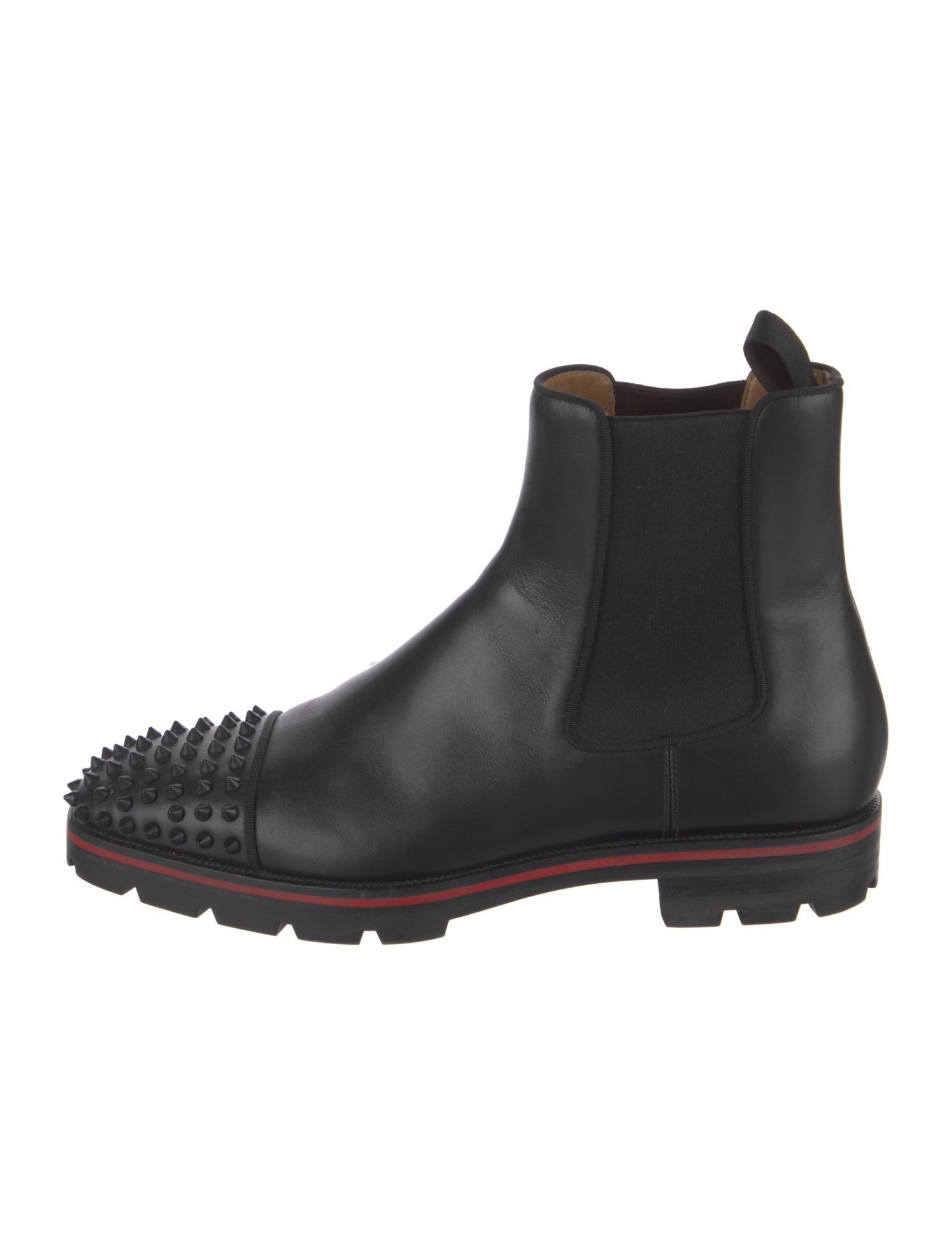 Christian Louboutin Spike Accents Leather Chelsea Boots