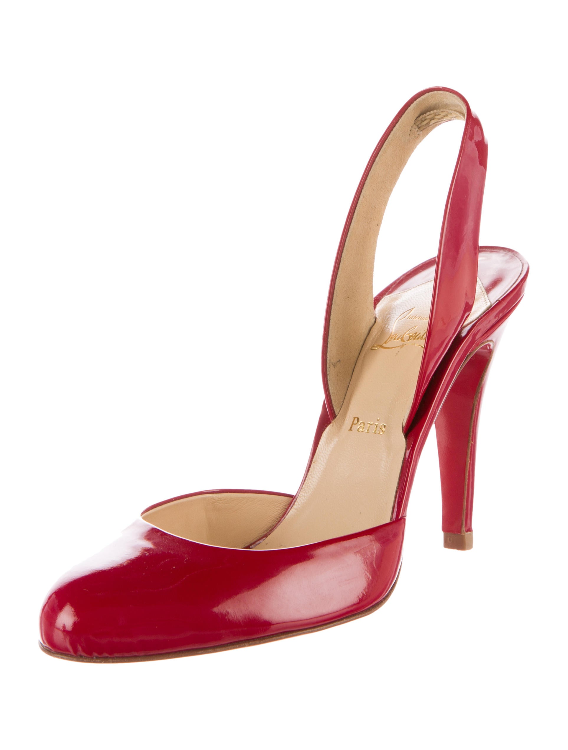 Christian Louboutin RoundToe Slingback Pumps Red Pumps, Shoes