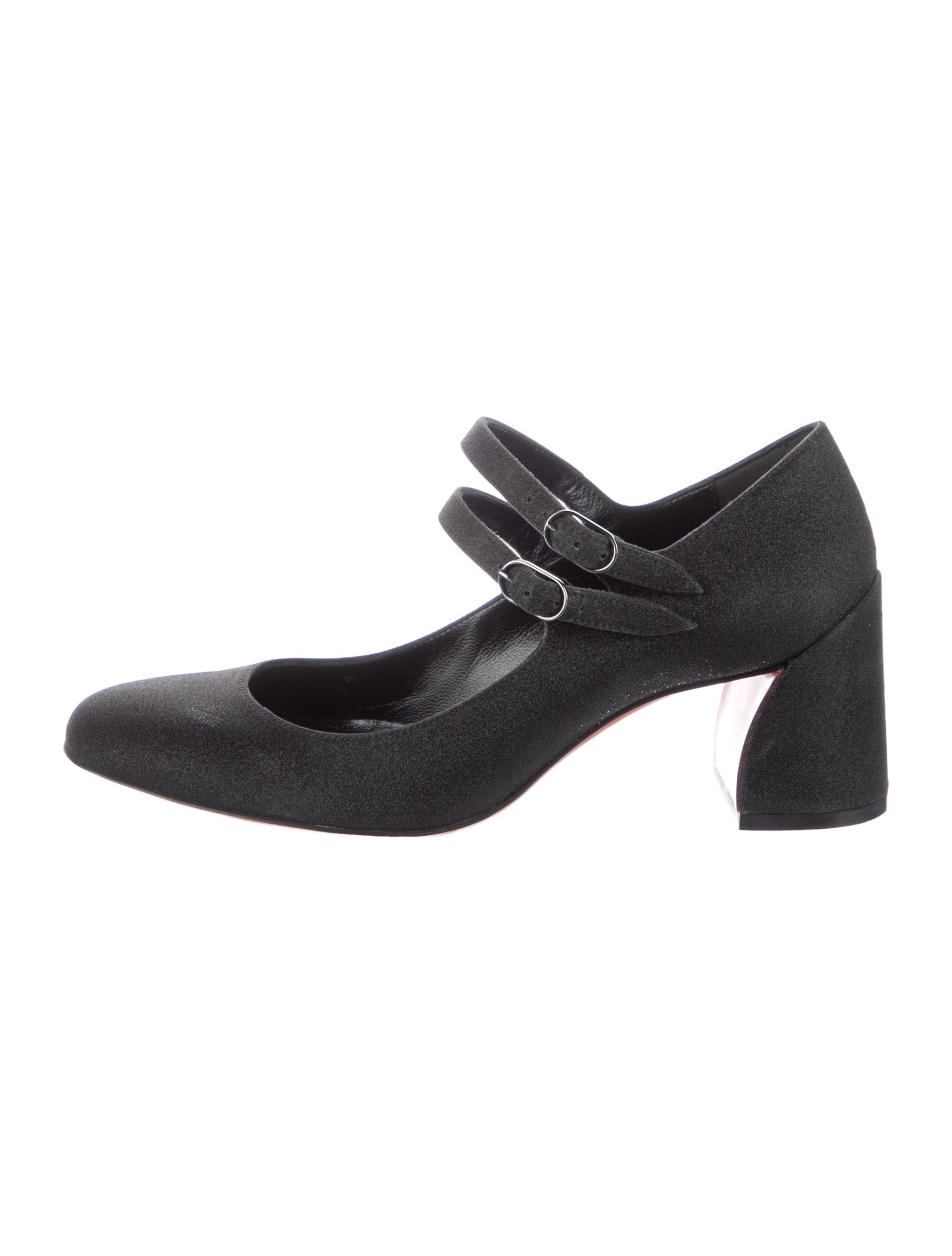 Suede Glitter Accents Pumps
