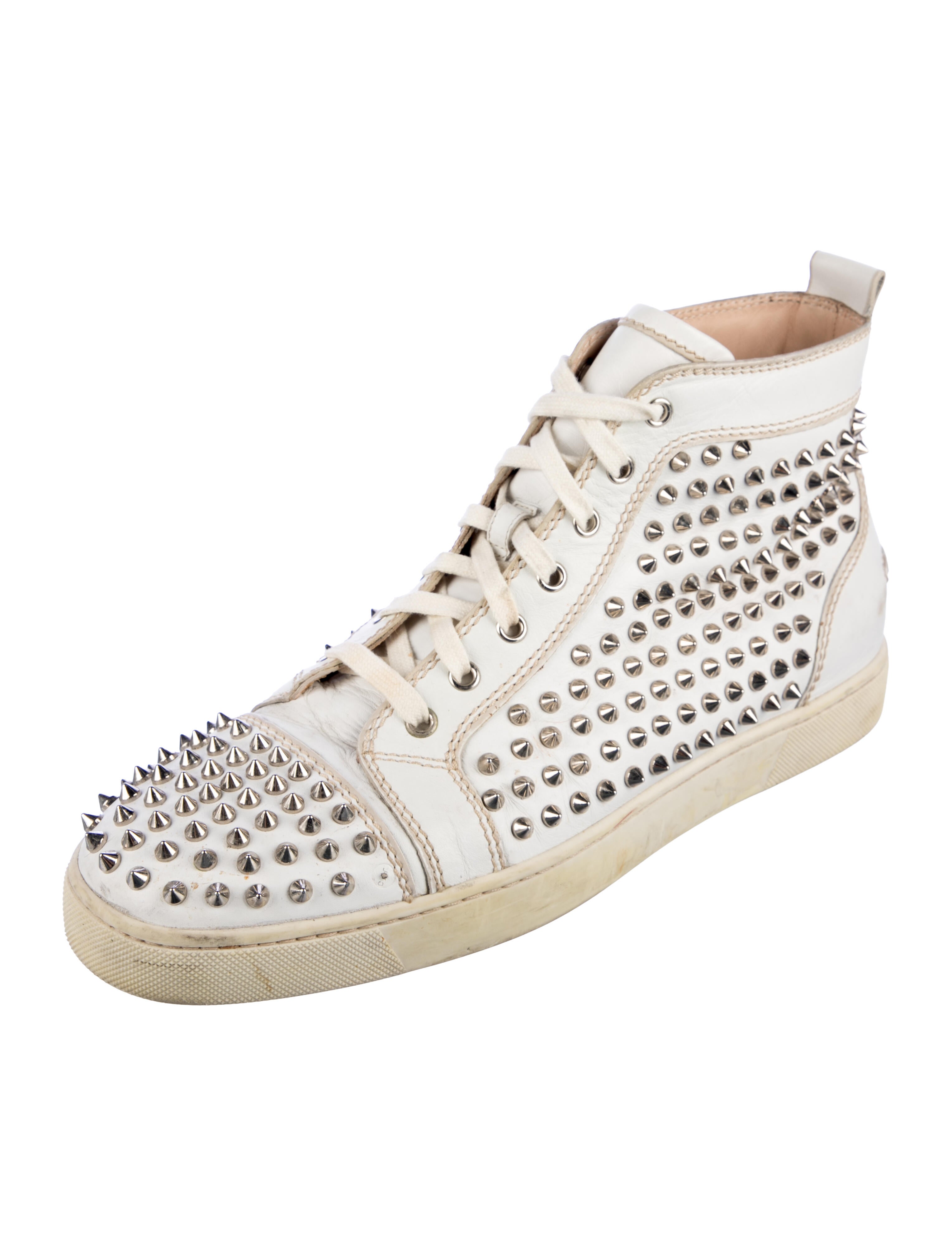 Christian Louboutin Spike Accents Leather Sneakers