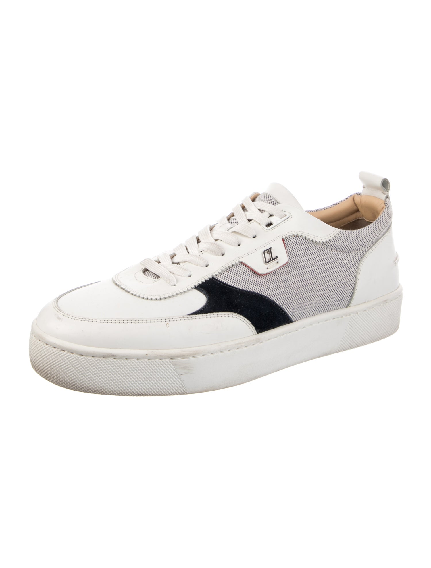 Christian Louboutin Spike Accents Leather Sneakers
