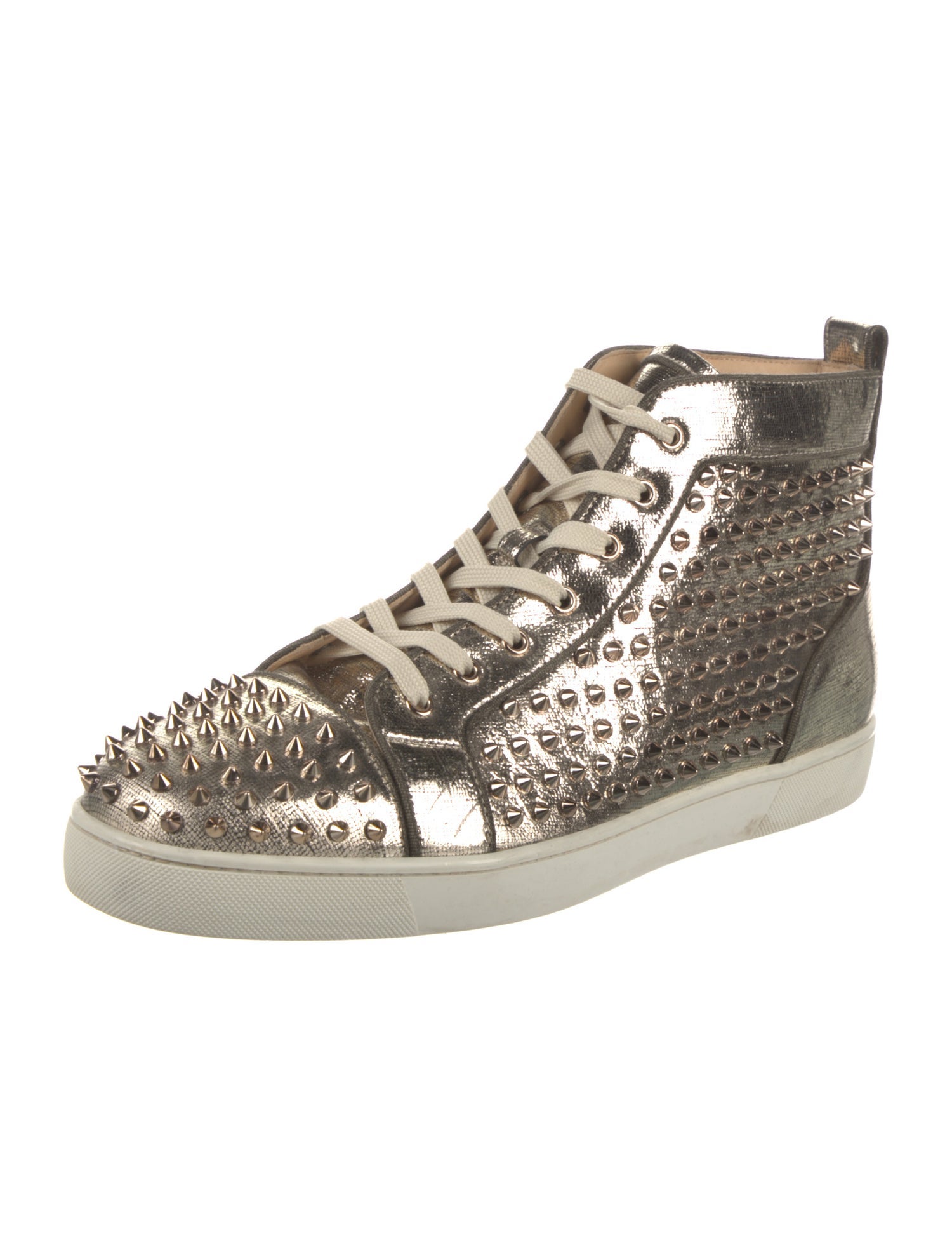 Christian Louboutin Spike Accents Leather Sneakers