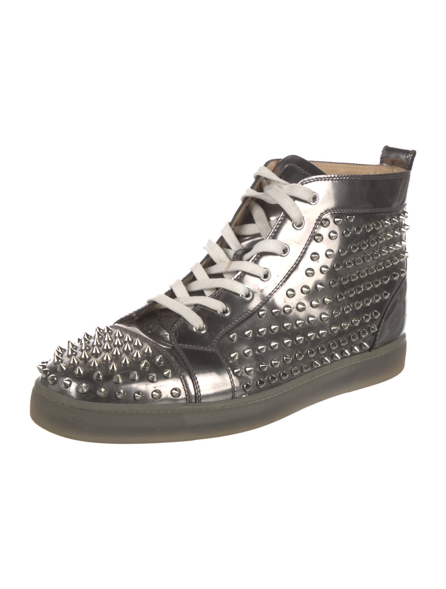 Christian Louboutin Spike Accents Leather Sneakers