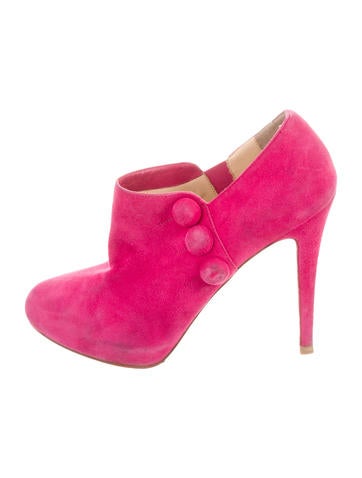 Christian Louboutin Suede Round-Toe Booties