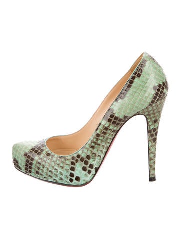 Christian Louboutin Python Round-Toe Pumps