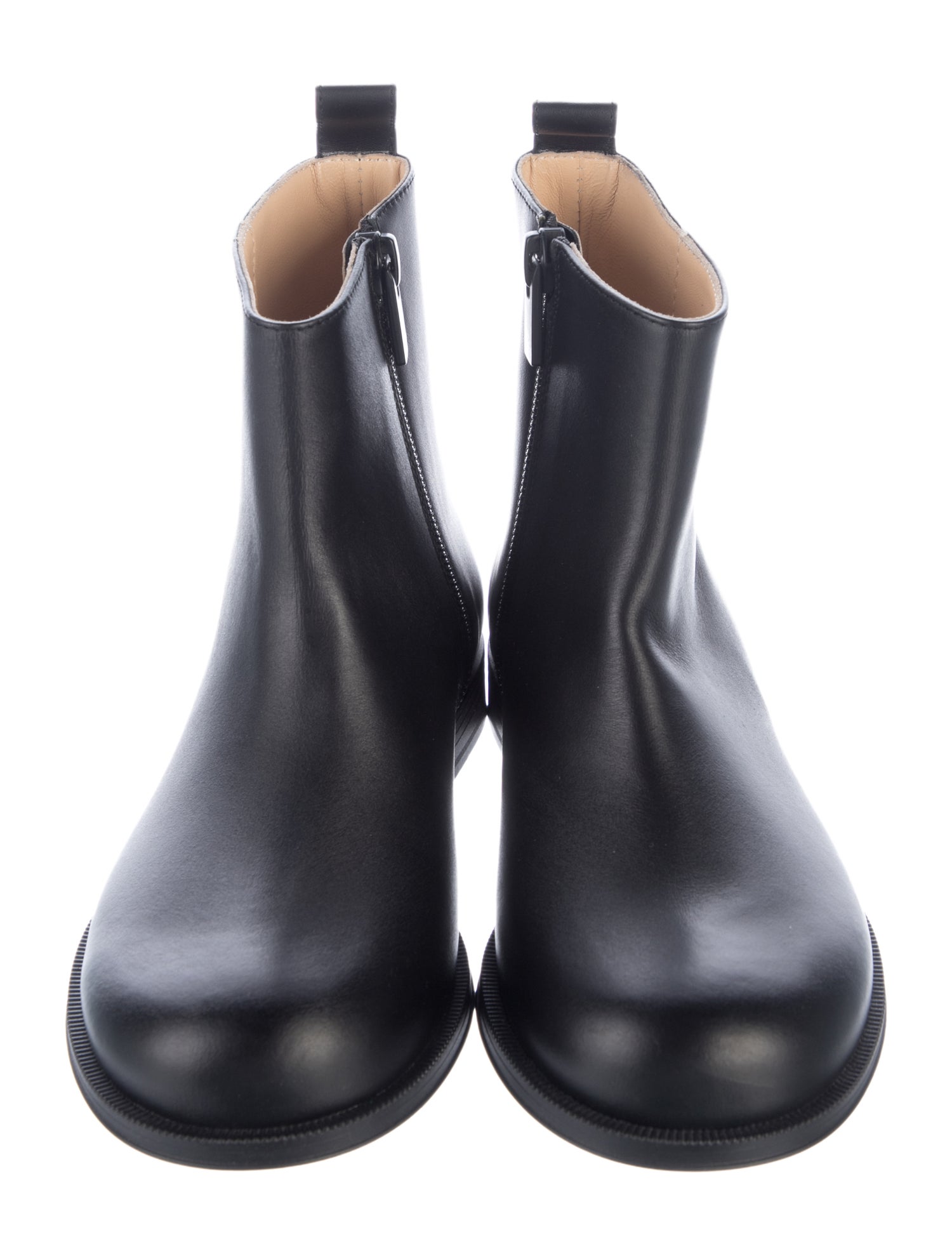 Christian Louboutin Solid Leather Ankle Boots
