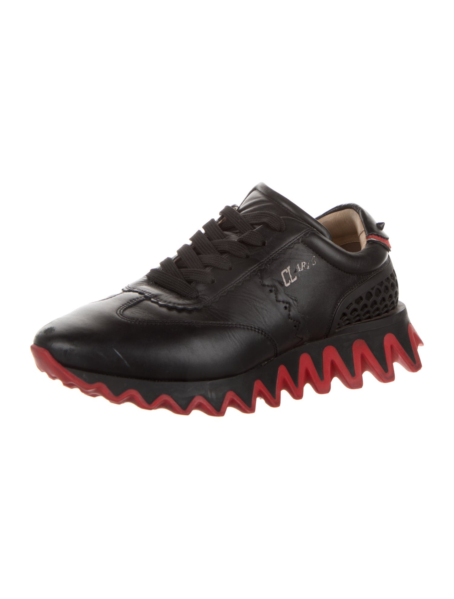 Christian Louboutin Spike Accents Leather Athletic Sneakers