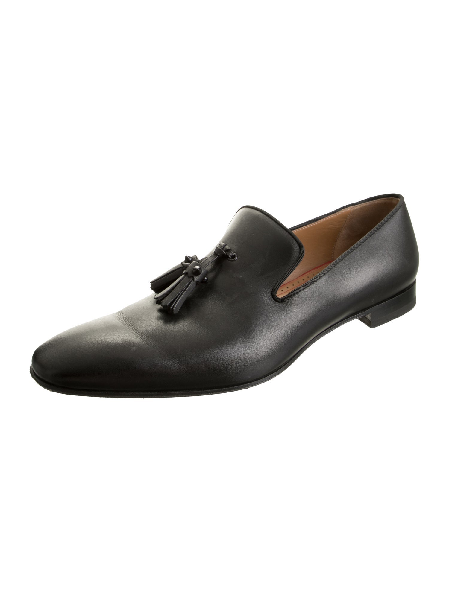 Christian Louboutin Leather Tassel Accents Loafers
