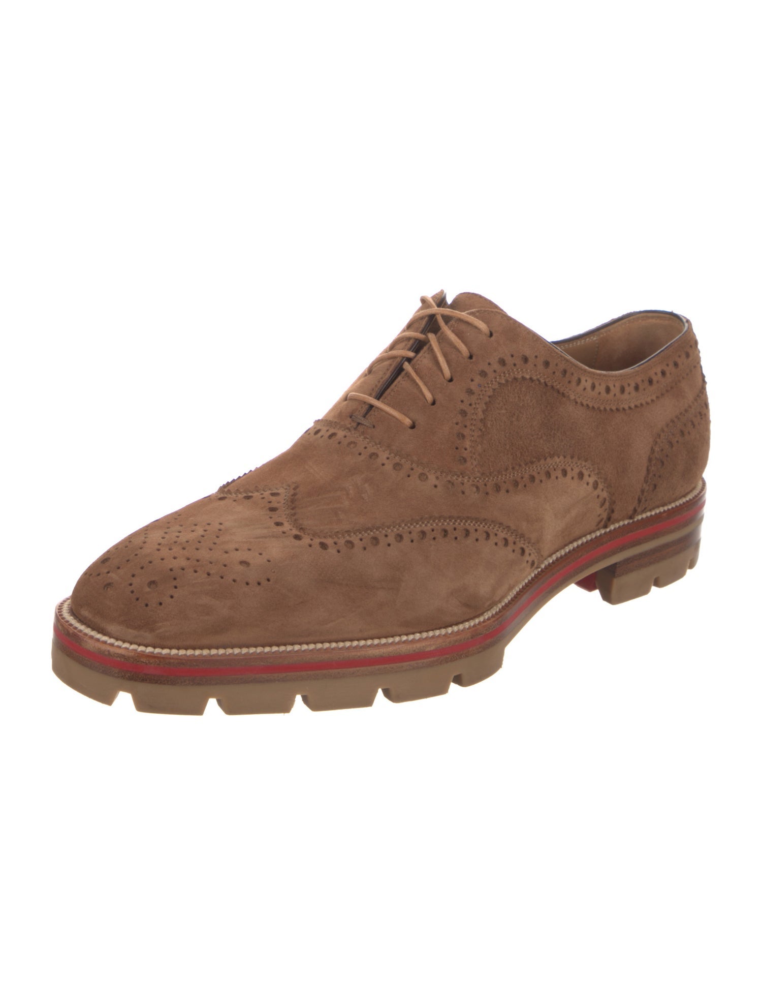 Christian Louboutin Suede Lasercut Accents Brogues