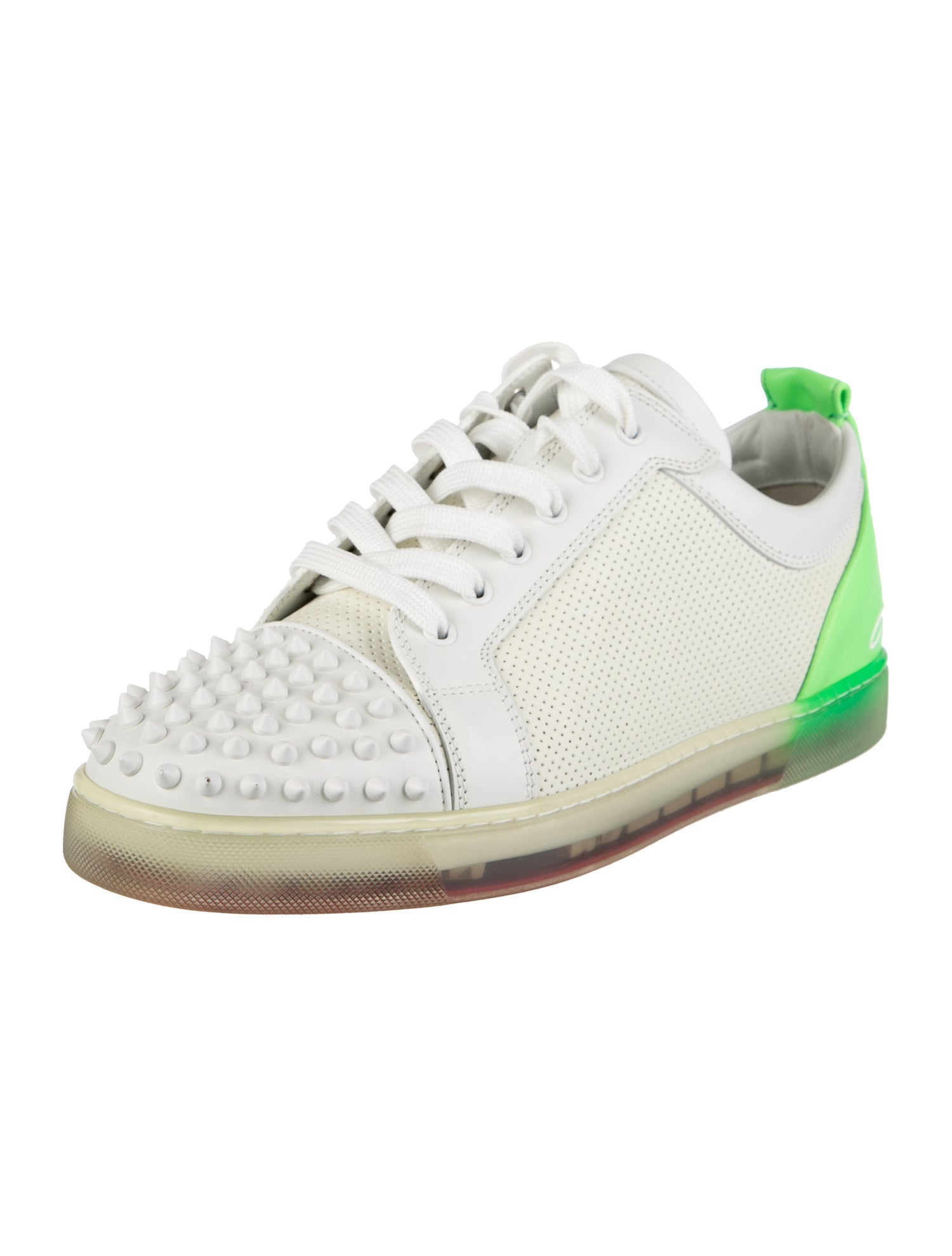 Christian Louboutin Spike Accents Leather Sneakers