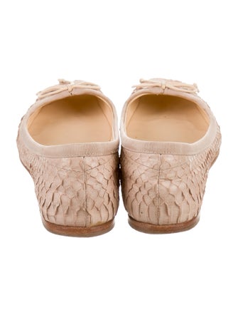 Christian Louboutin Python Square-Toe Ballet Flats