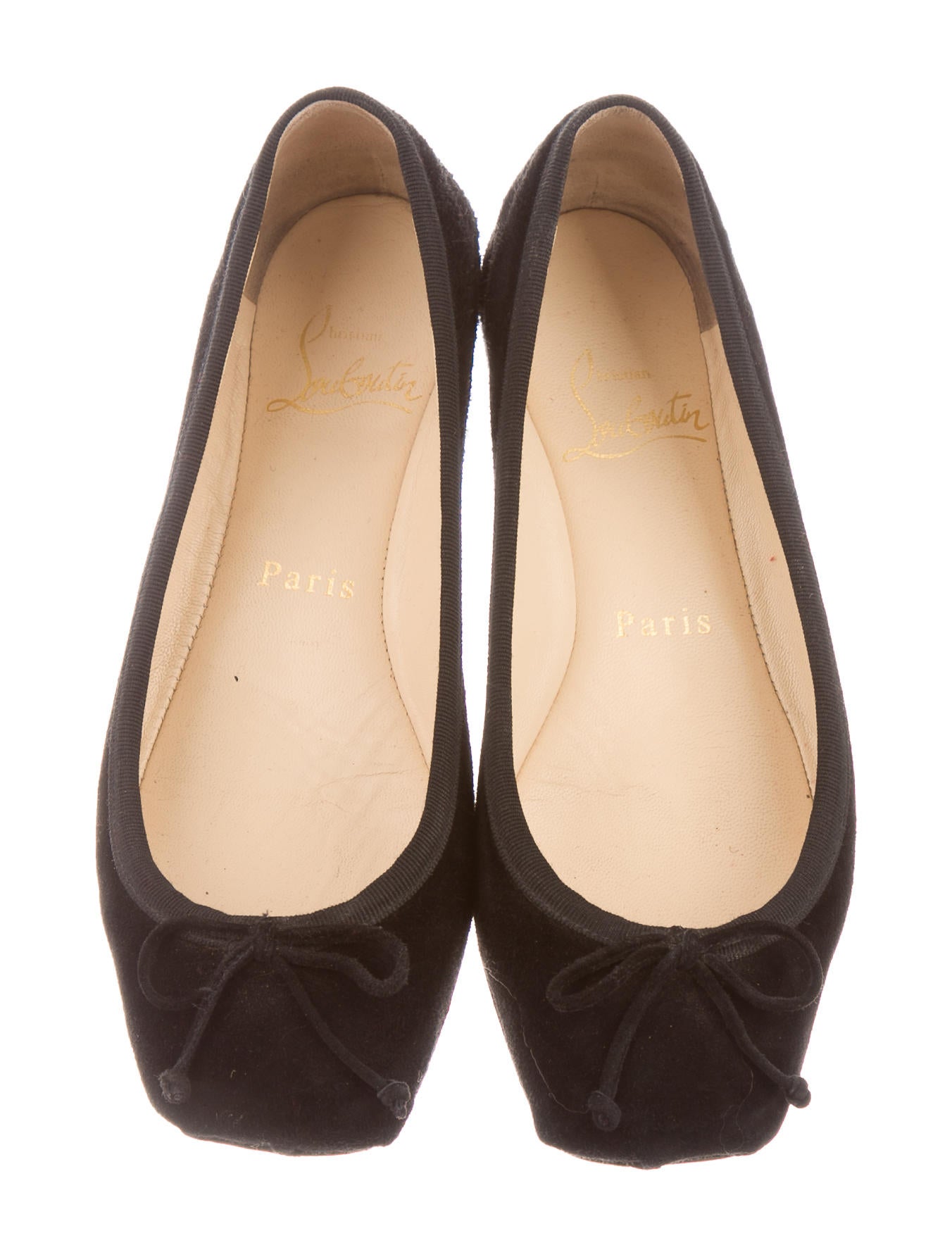 Christian Louboutin Suede SquareToe Flats Shoes CHT58176 The