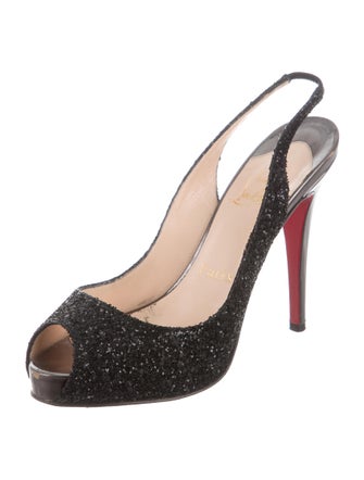 Christian Louboutin Glitter Prive Slingbacks
