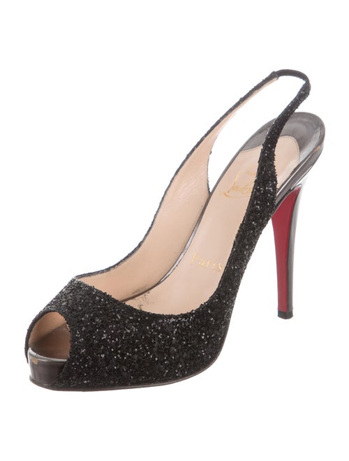 Christian Louboutin Glitter Prive Slingbacks