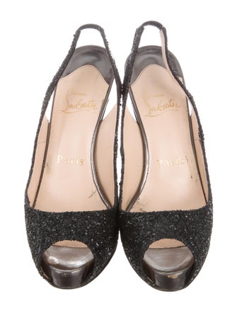 Christian Louboutin Glitter Prive Slingbacks