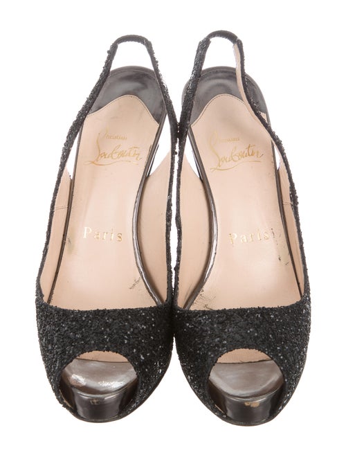 Christian Louboutin Glitter Prive Slingbacks